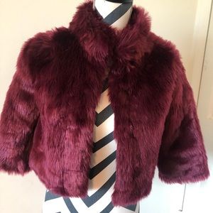 Burgundy fur jacket